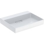 Lavabo Geberit ONE CleanDrain: 60x48cm, Toma de grifo=Sin, Rebosadero=Sin, Lavabo: blanco/KeraTect, Tapa: blanco brillante
